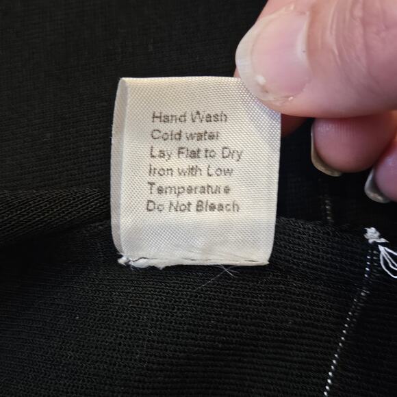 Ming Wang Cardigan Womens Size XS Black Open Front Pink Ribbon Grommet Trim - Picture 11 of 11